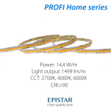 LED pás PROFI Home 14W/24V - COB 528LED CRI>90 (WW 2700K) - 1400lm/m model 2023