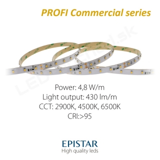 LED pás PROFI Commercial 4,8W/m 60LED/m CRI97 (NW 4000K) - 400lm/m