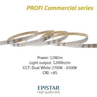 LED pás PROFI Commercial 12W/m 120LED/m Dual White (2700-4500K) 1200lm/m
