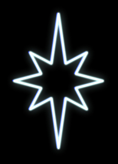 LED svetelný motív - hviezda, 80x50cm ľadová biela