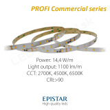 LED pás PROFI Commercial 14,4W/m 60LED/m CRI97 (WW 3000K) - 1000lm/m