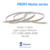 LED pásik PROFI Home 7,2W/12V, 60 LED/m CRI>80 (NW 4000K) - 746lm/m