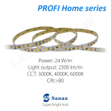 LED pás PROFI Home 24W/24V, 120 LED/m  CRI>80 (CW 6000K) - 2300lm/m