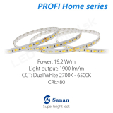 LED pásik PROFI Home 19,2W/24V 140 LED/m 2835 - Dual White