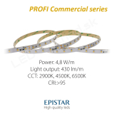 LED pás PROFI Commercial 4,8W/m 60LED/m CRI97 (WW 2700K) - 370lm/m