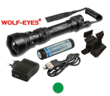Nabíjateľná LED baterka Wolf-Eyes Ranger zelená LED, USB v.2017 - Full Set