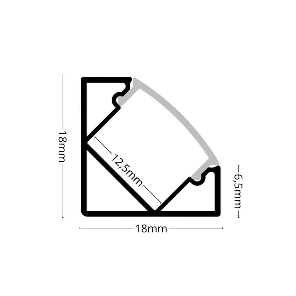 LED lišta SIMPLE ROH 18x18mm - Bronzová