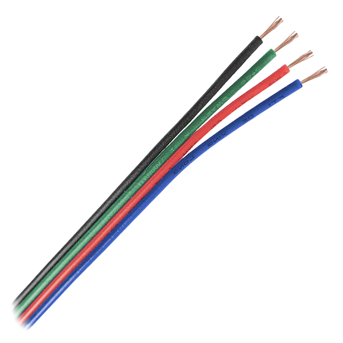 Kábel na napájanie RGB pásov s prierezom 4x0,35 mm² - 100% pocínovaná meď 