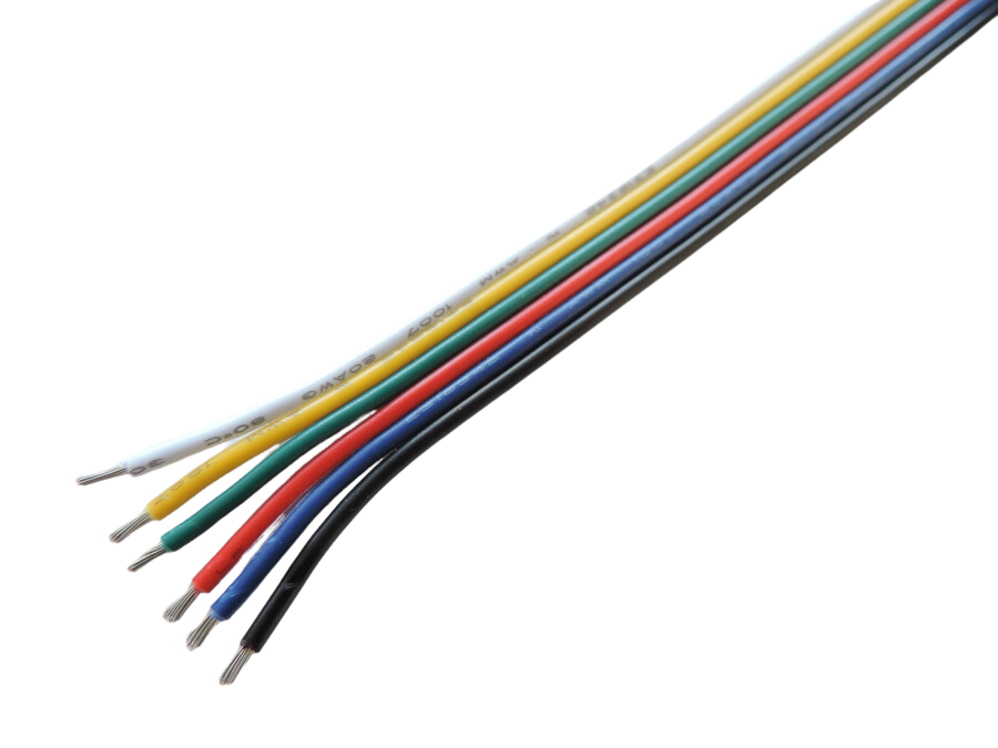 Kábel na napájanie RGB+CCT pásov s prierezom 6x0,35 mm² - 100% pocínovaná meď 