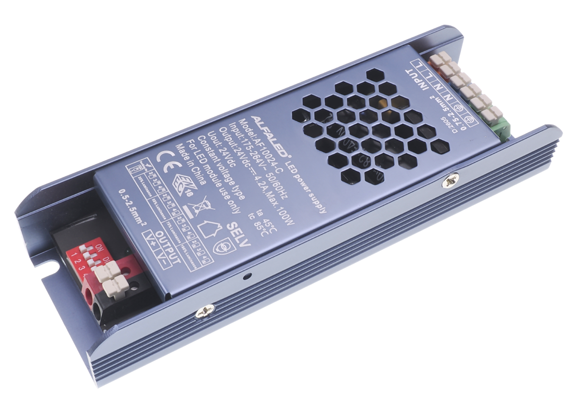 ALFALED 100W Soft-Start LED Zdroj so 4-krokovou reguláciou jasu (16-24V) – Séria C