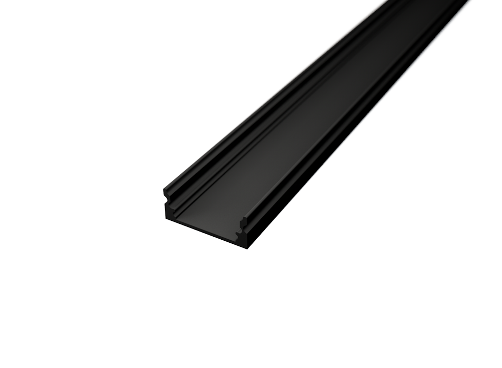 Hliníkový profil SIMPLE 17,1x8mm povrchový nízky- Čierny elox