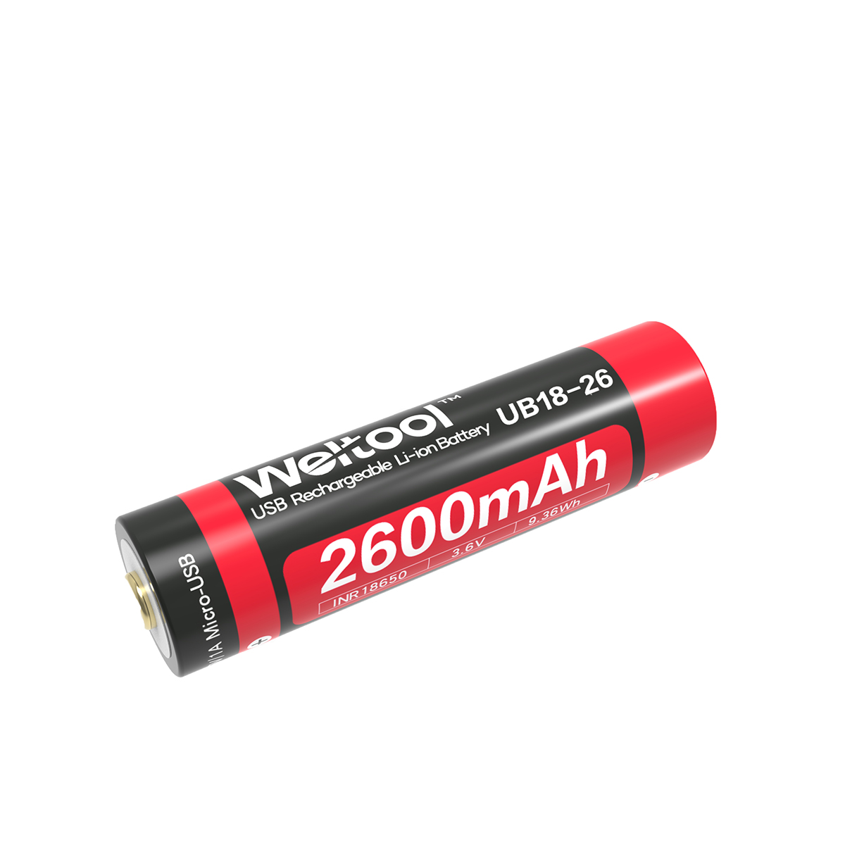 Weltool UB18-26 18650 2600mAh USB nabíjateľná lítium-iónová batéria
