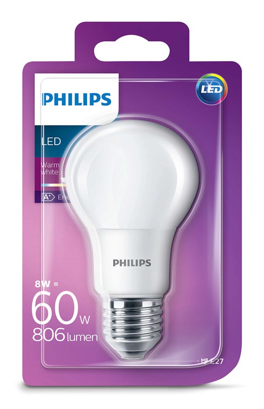 Philips LED CLA60 8W E27 Teplá biela 2700K  