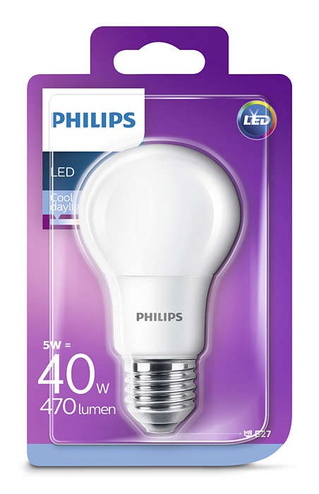 Philips LED CLA40 5W E27 Studená denná 6000K