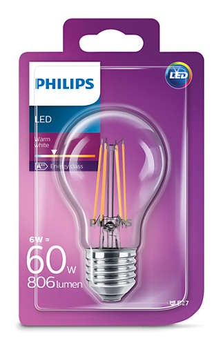Philips LED Deco CLA60 6W E27 Teplá biela 2700K