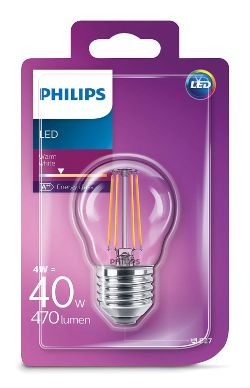 Philips LED Deco CLP40 4W E27 Teplá biela 2700K