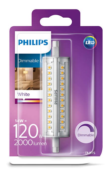 Philips LED R7S120 14W Studená 4000K STMIEVATEĽNA