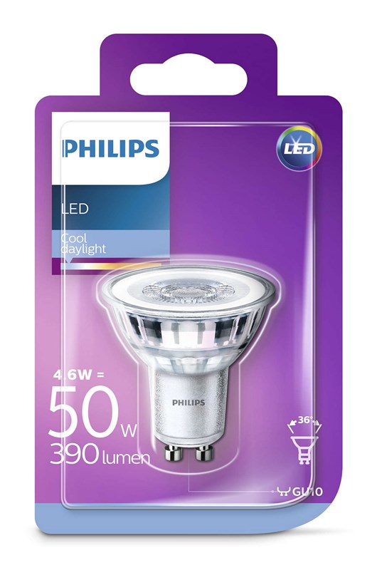 Philips LED SPOT50 4,6W E14 Studená denná 6000K