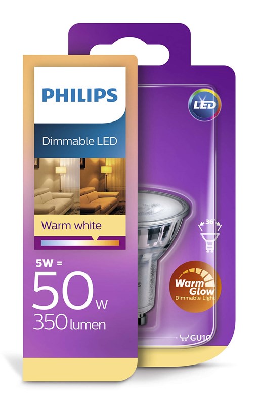 Philips LED SPOT50 5W GU10 E14 Teplá biela 2700K STMIEVATEĽNA