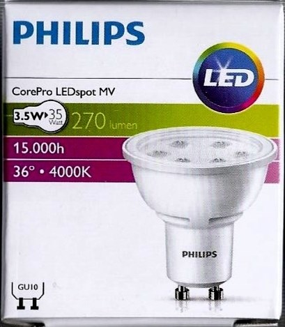 Philips LED SPOT35 36 3,5W GU10  Studená  4000K