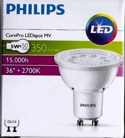 Philips LED SPOT50 36 5W GU10  Teplá biela 2700K