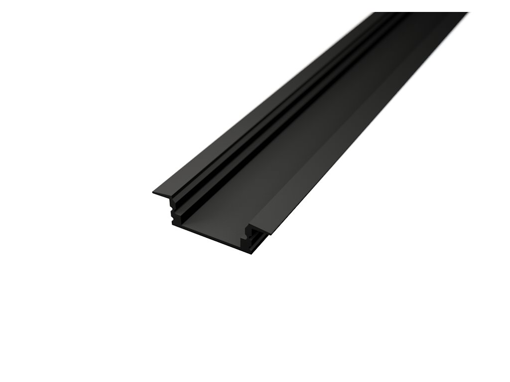 Hliníkový profil SIMPLE ZN 17,1x8mm zápustný nízky- čierny elox