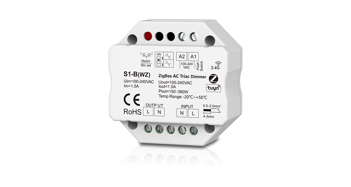 Riadiaca jednotka ATTRACTIVE - prijímač signálu WIFI a RF  (ZIGBEE),TRIAC stmievač S1-B(WT)