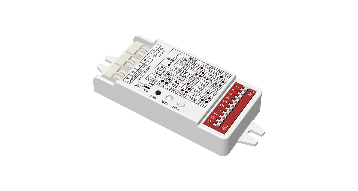 Mikrovlny senzor PRÍTOMNOSTI  s RF a Dimming ATTRACTIVE V3-PE pre LED pásy
