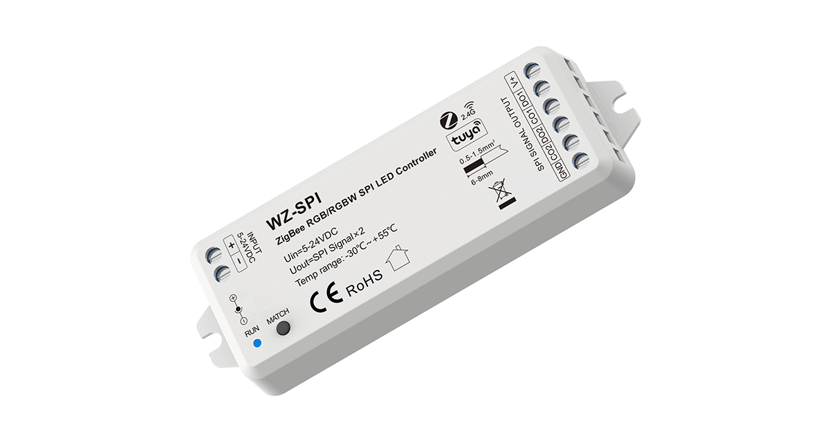 Riadiaca jednotka  ATTRACTIVE ZIGBEE a RF pre RGB a RGBW digitálne led pásy WZ-SPI