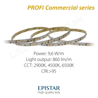 LED pás PROFI Commercial 9,6W/m 120LED/m CRI97 (WW 2700K) - 740lm/m