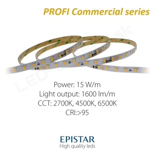 LED pás PROFI Commercial 15W/m 70LED/m CRI97 (WW 3000K) - 1530lm/m