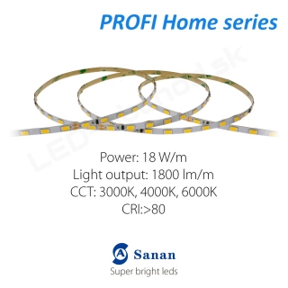LED pás PROFI Home 18W/24V, 70 LED/m CRI>80 (NW 4000K) - 1850lm/m