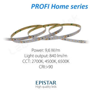 LED pás PROFI Home 9,6W/24V CRI>90 (WW 2700K) - 720lm/m