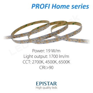 LED pás PROFI Home 19,2W/24V 240LED/m CRI>90 (WW 2700K) - 1600lm/m