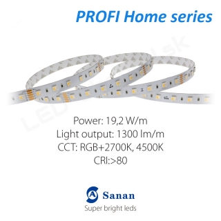 LED pásik PROFI Home 19,2W/24V RGBW 4in1, 60 LED/m (NW - 4000K)