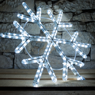 LED svetelný motív - vločka, ľadová biela