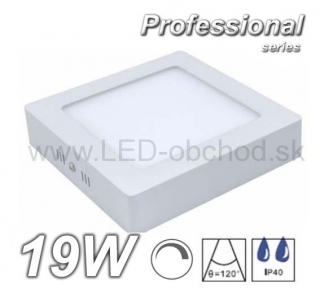 LED stmievateľné svietidlo štvorcové biele  19W Professional