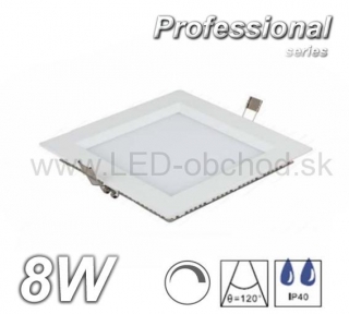 LED stmievateľné svietidlo štvorcové biele  8W Professional