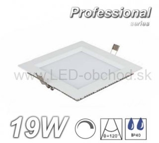 LED stmievateľné svietidlo štvorcové biele  19W Professional