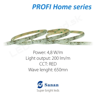 LED pásik PROFI Home 4,8W/12V 60 LED/m IP54 - ČERVENÁ - DOPREDAJ