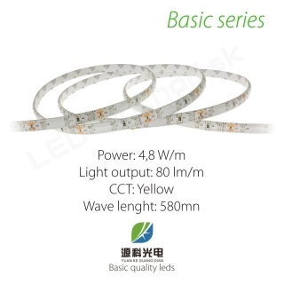 LED pás BASIC series 4,8W/12V 60 LED/m IP54 - ŽLTÁ