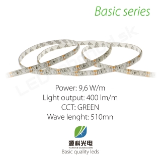 LED pás BASIC series 9,6W/12V 120 LED/m IP54 - ZELENÁ