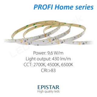 LED pás PROFI Home 9,6W Bočné vyžarovanie 120 LED/m (NW 4000K) - 800lm/m