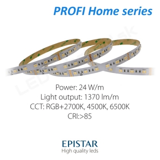 LED pás PROFI Home 24W/24V RGBW 4in1 (2x White) - WW 2700K