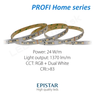 LED pás PROFI Home 24W/24V RGB+CCT 5in1, 60 LED/m