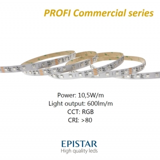 LED pás PROFI Commercial 10,5W/m 60LED/m RGB  (15m zapojenie z jednej strany)