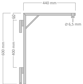 Nastaviteľný držiak motívov na stĺpy 60 x 44cm pre 2x U20S