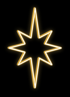 LED svetelný motív - hviezda, 80x50cm, teplá biela