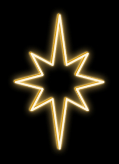 LED svetelná hviezda, 80x120cm, teple biela
