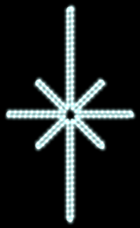 LED hviezda Polaris - 38 x 65cm, ľadová biela